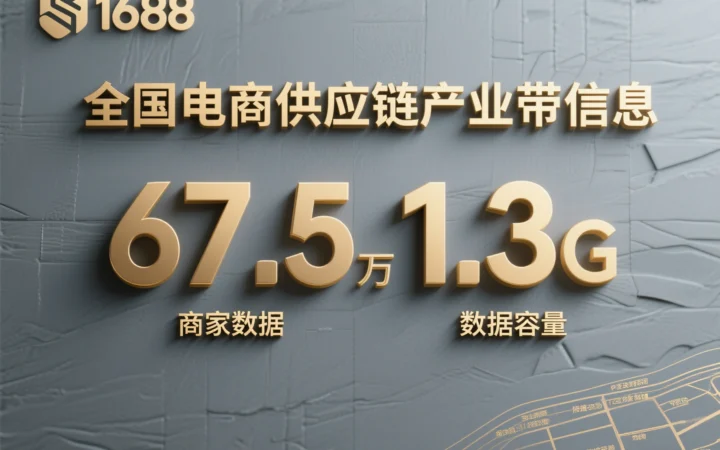 全国电商供应链产业带信息—1688整站商家店铺，67.5万多条数据，1.3G