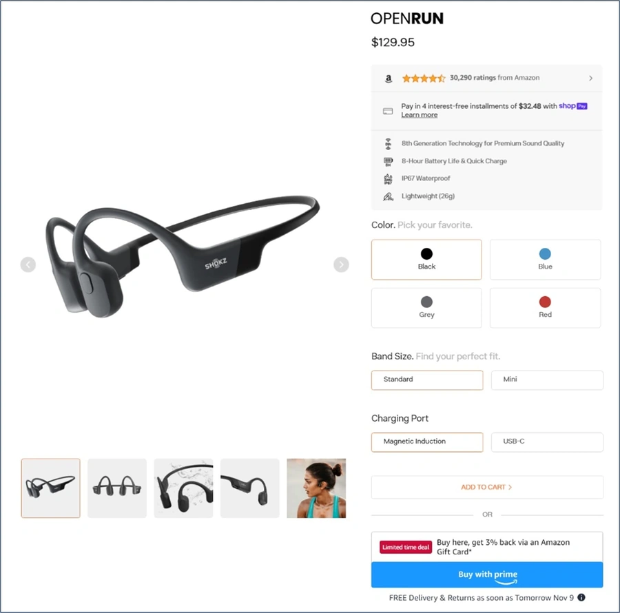 官方资讯｜韶音借Buy with Prime新客+【9.3%】配送提速【60%】
