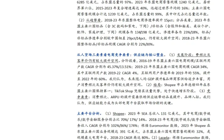 东南亚电商市场深度研究报告：渗透率提升与竞争格局分析-24页