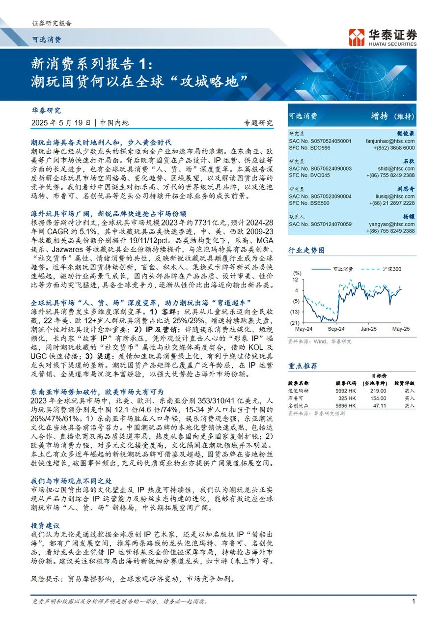 潮玩国货全球市场拓展策略与投资价值分析-43页