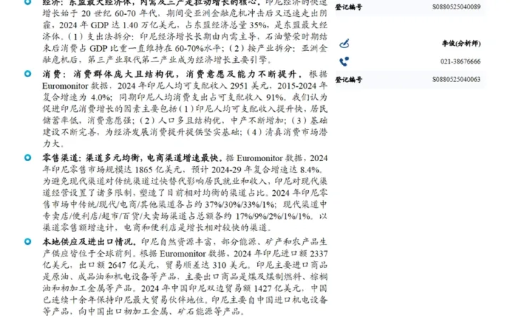东南亚国别消费研究：印度尼西亚—区域最大的多元消费市场-23页