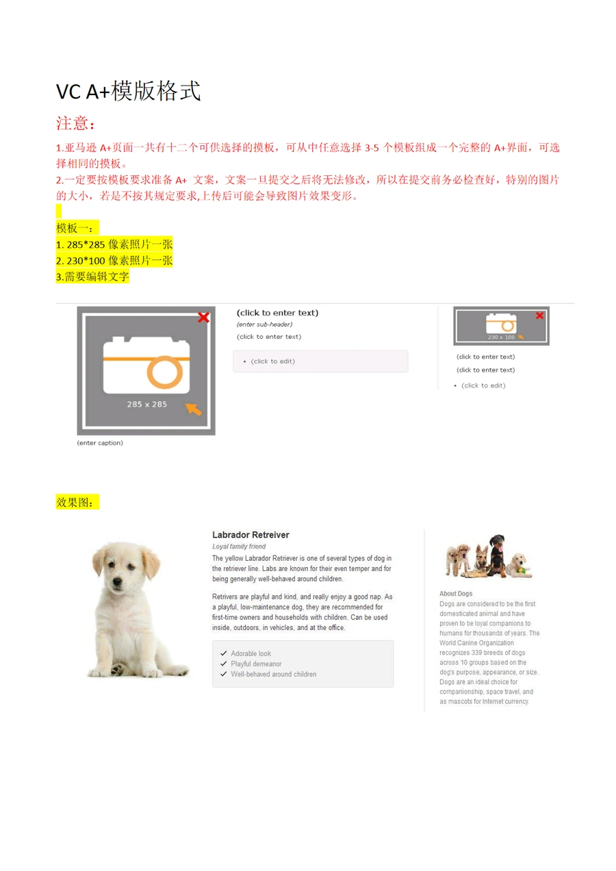 VC账号A+页面制作指南及模板大全-文章简介图