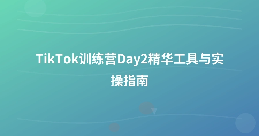 TikTok训练营Day2精华工具与实操指南-1页