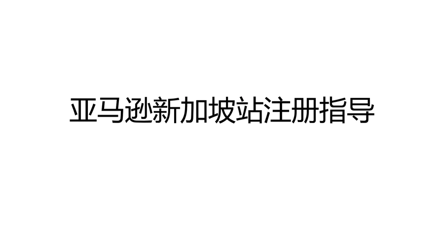 亚马逊新加坡站2021年新店铺注册流程指南-9页