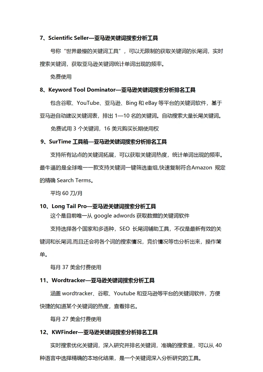 亚马逊关键词分析工具合集-文章简介图
