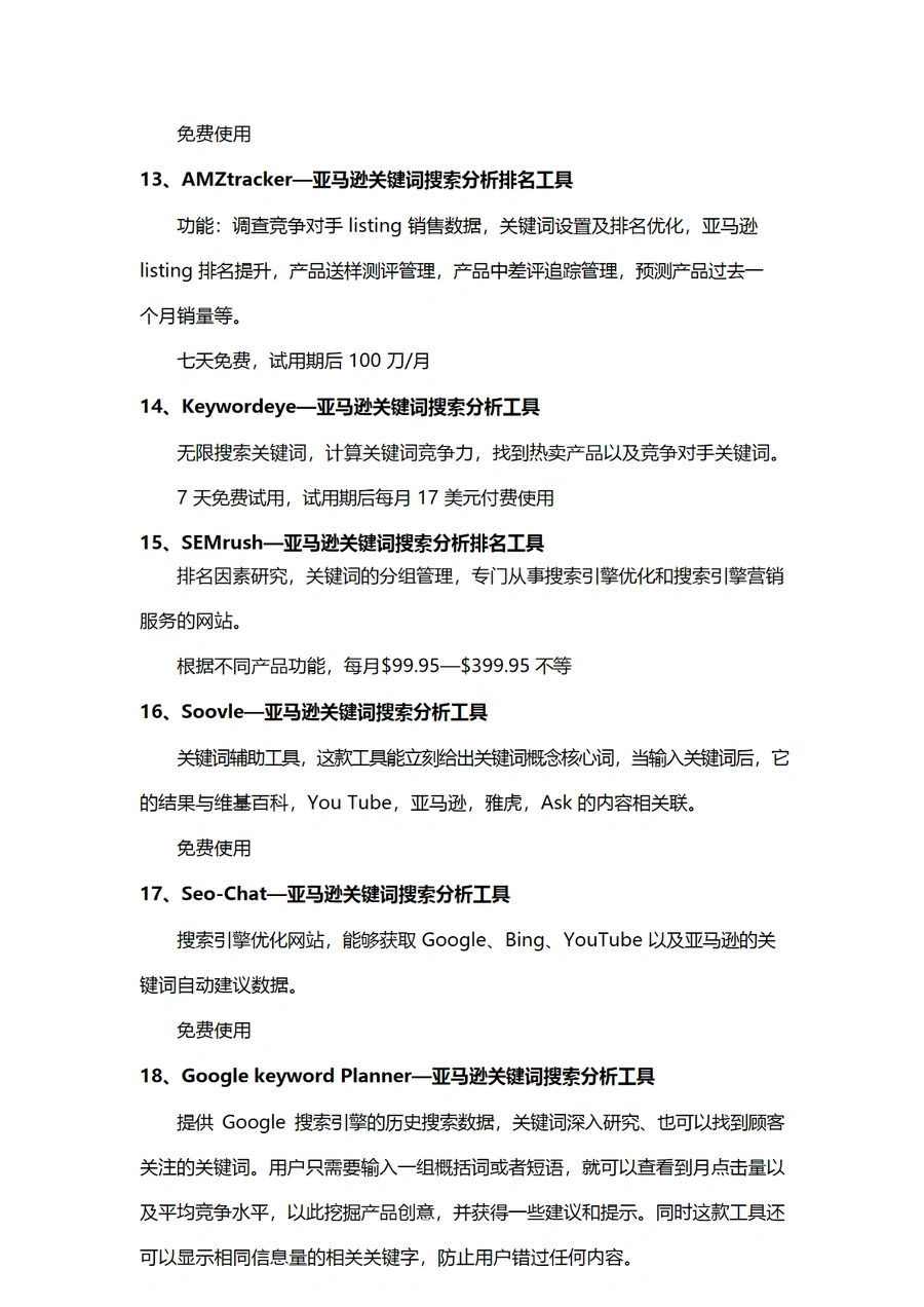 亚马逊关键词分析工具合集-文章场景图