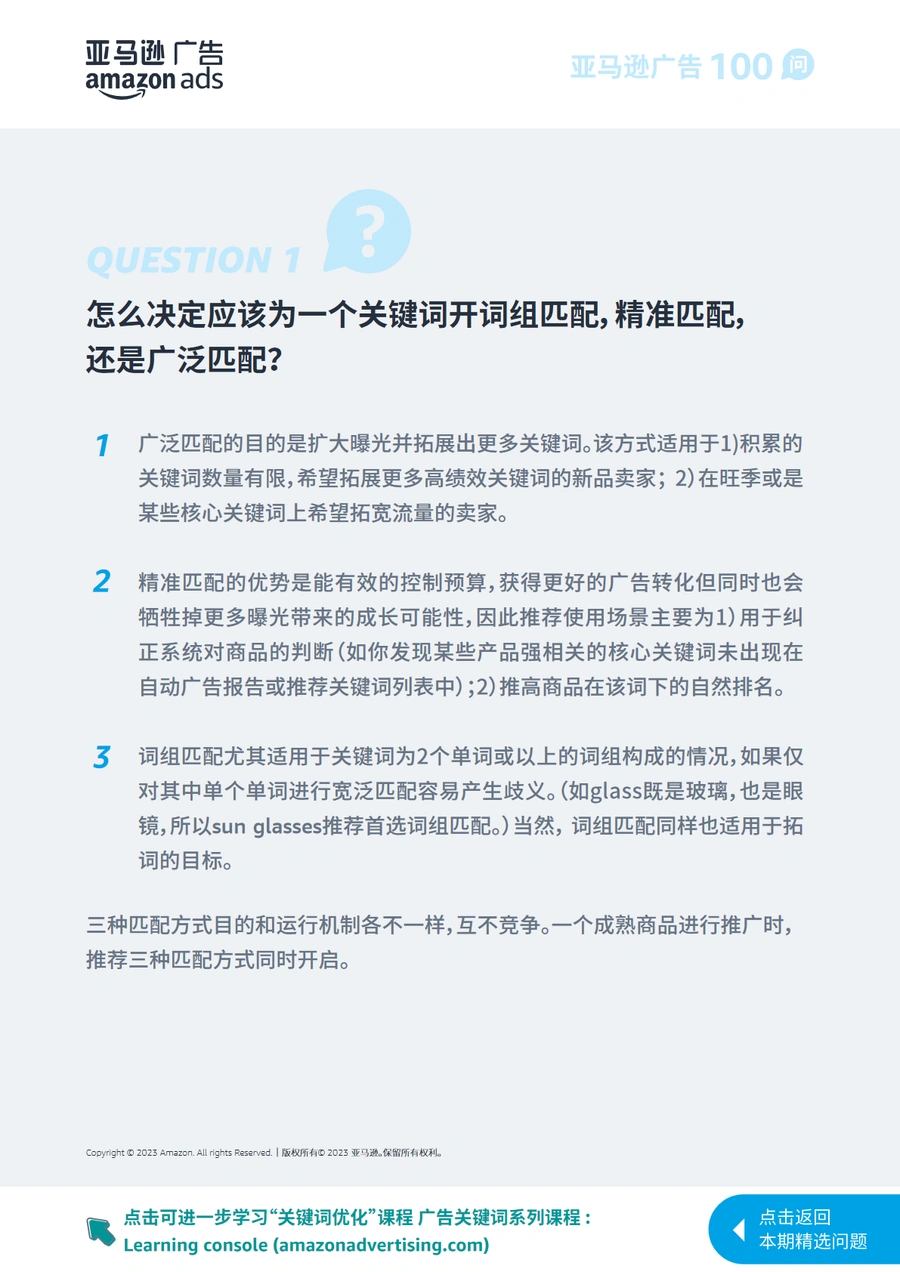 亚马逊广告优化实战100问(第九期)-文章简介图