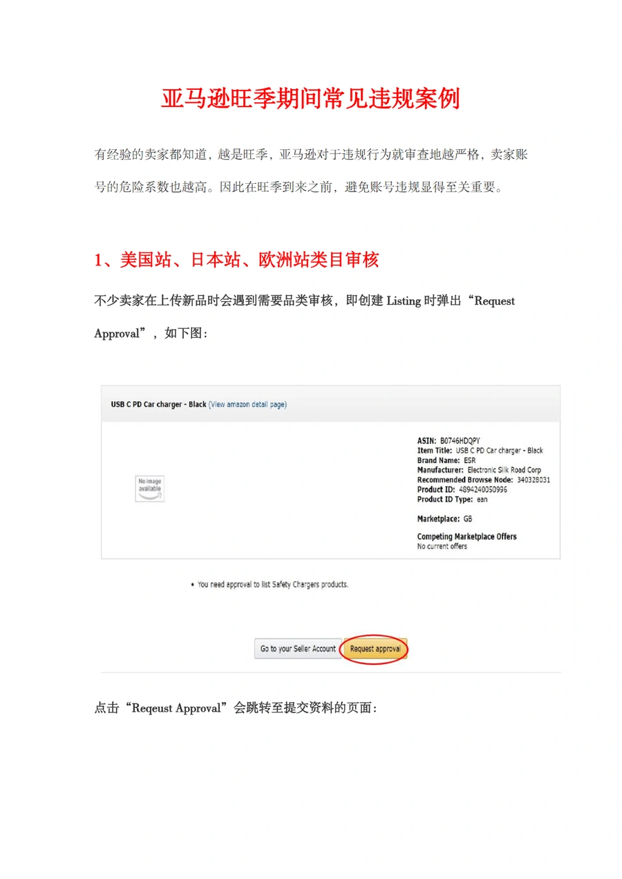 亚马逊旺季期间常见违规案例解析与应对指南-10页