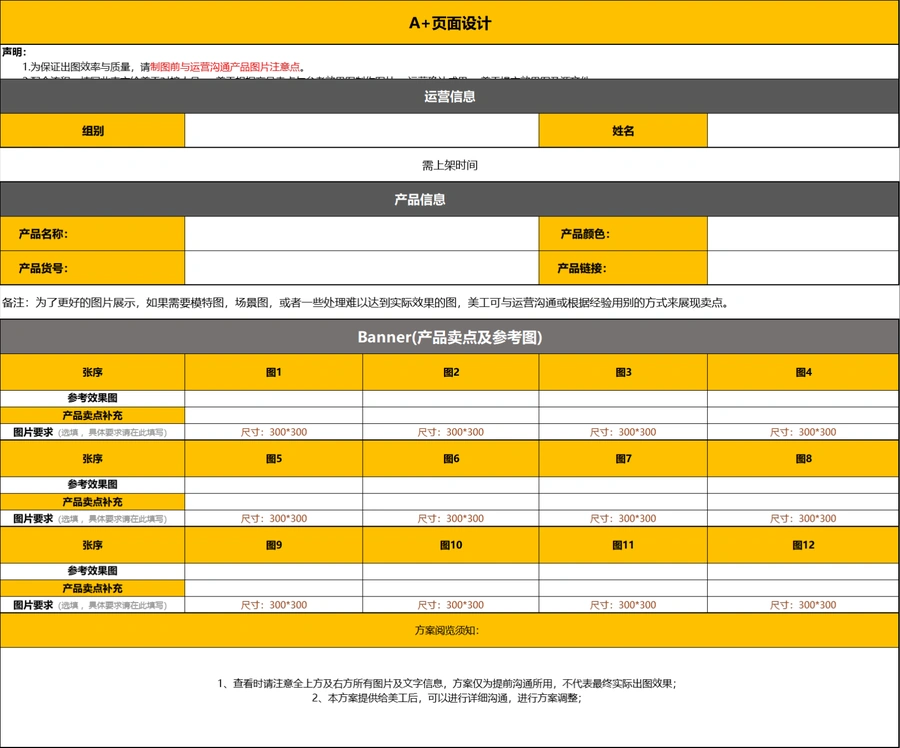 Amazon产品图片开发与美工沟通模板-文章简介图