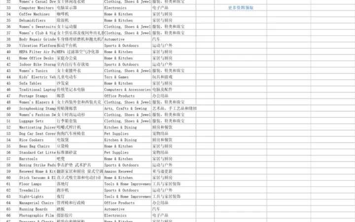 美国站2024年8月TOP1000子类目选品指南-1003行-2个子表
