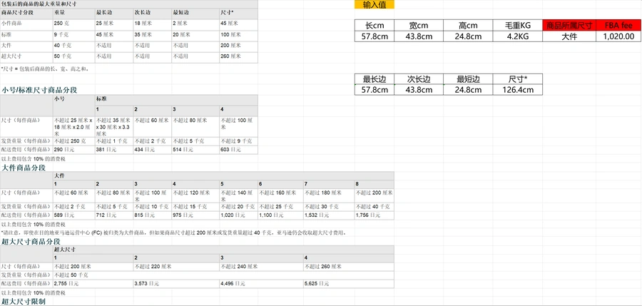 2023年Amazon FBA运费计算及费用变化指南-536行-7个子表