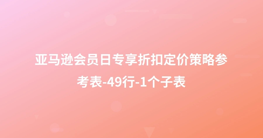 亚马逊会员日专享折扣定价策略参考表-49行-1个子表