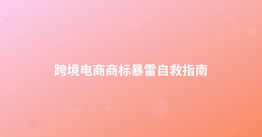 跨境电商商标暴雷自救指南-1页