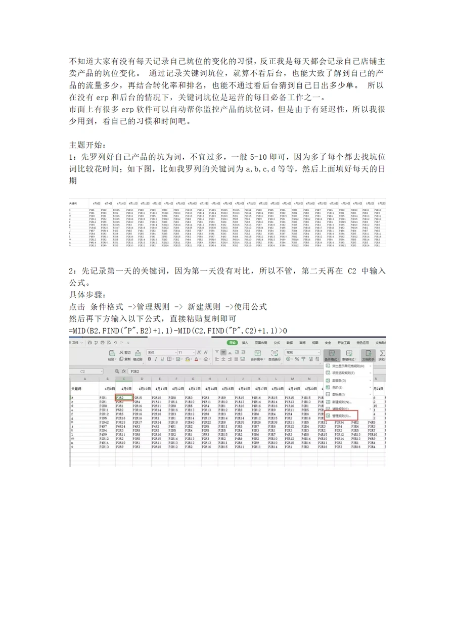 跨境电商关键词坑位记录表使用指南-5页
