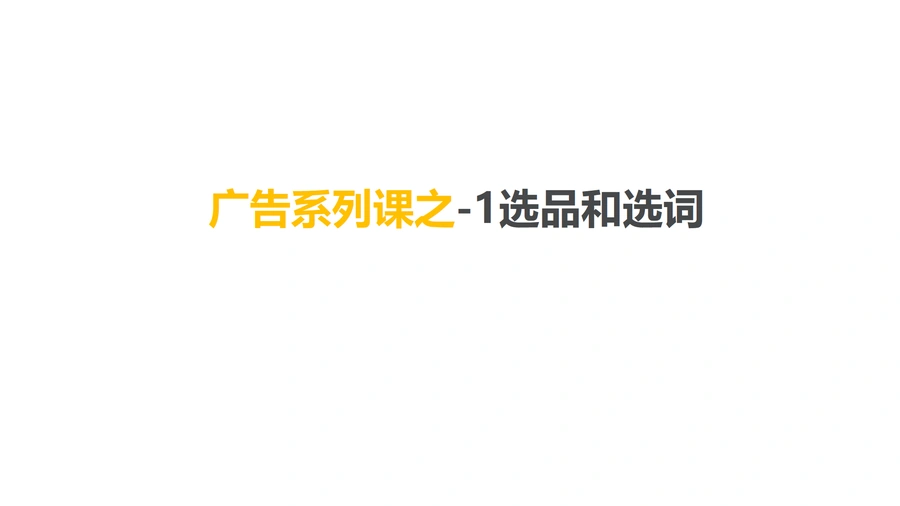 跨境电商广告选品与选词实战指南-11页