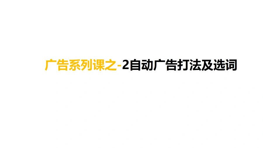 亚马逊自动广告打法及选词策略-10页