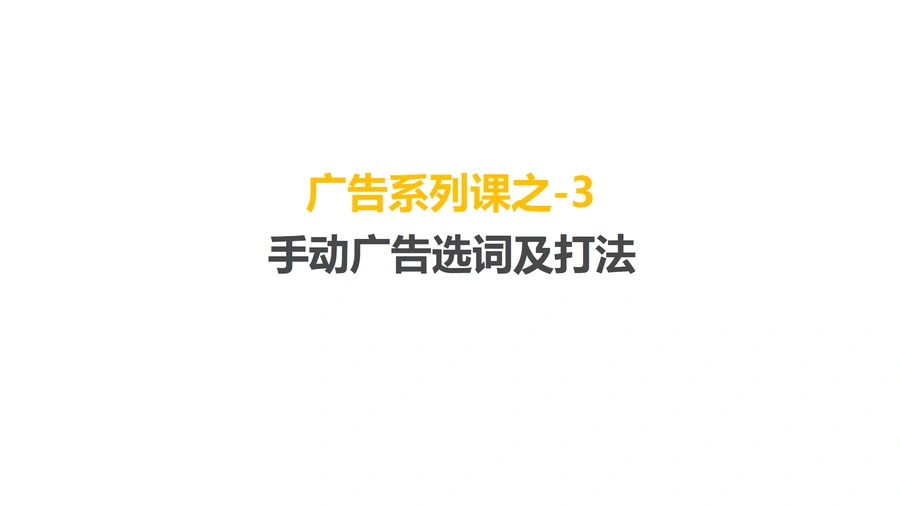 亚马逊手动广告选词及打法实战指南-13页