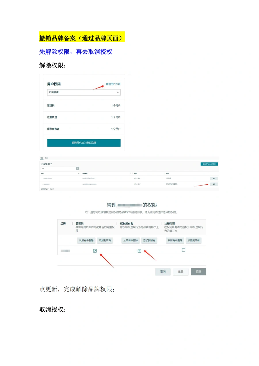 亚马逊品牌备案撤销全流程指南-4页