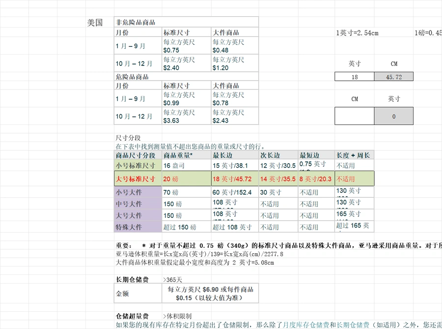 跨境电商仓储费计算表V2-52行-3个子表