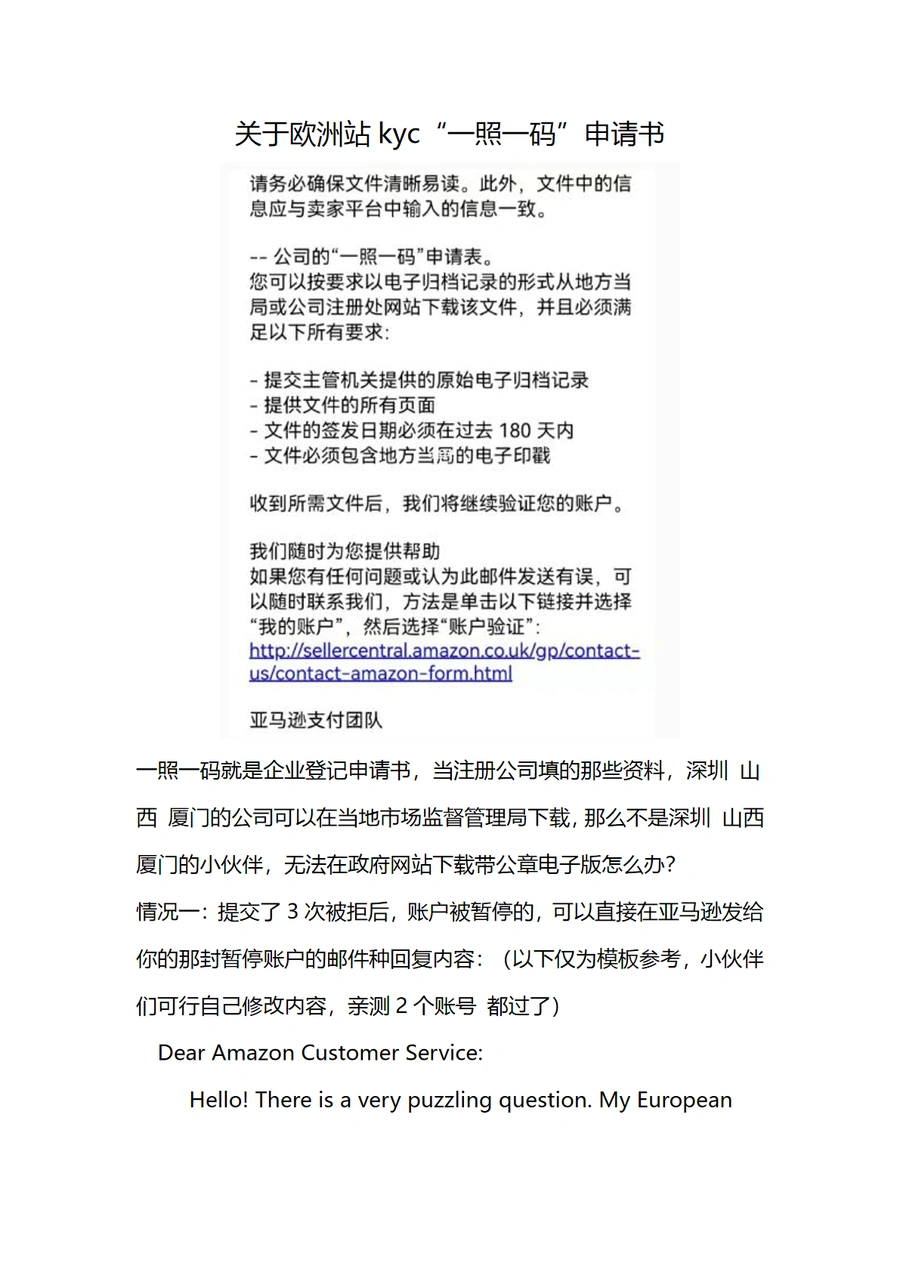 欧洲站KYC一照一码申请书无法通过解决办法-2页