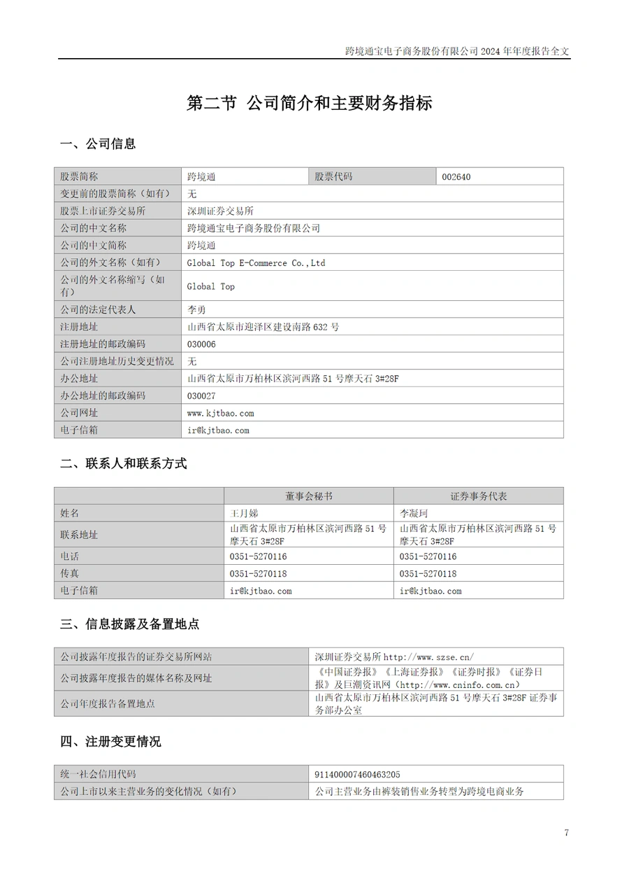 跨境通宝电子商务股份有限公司2024年年度报告-文章简介图