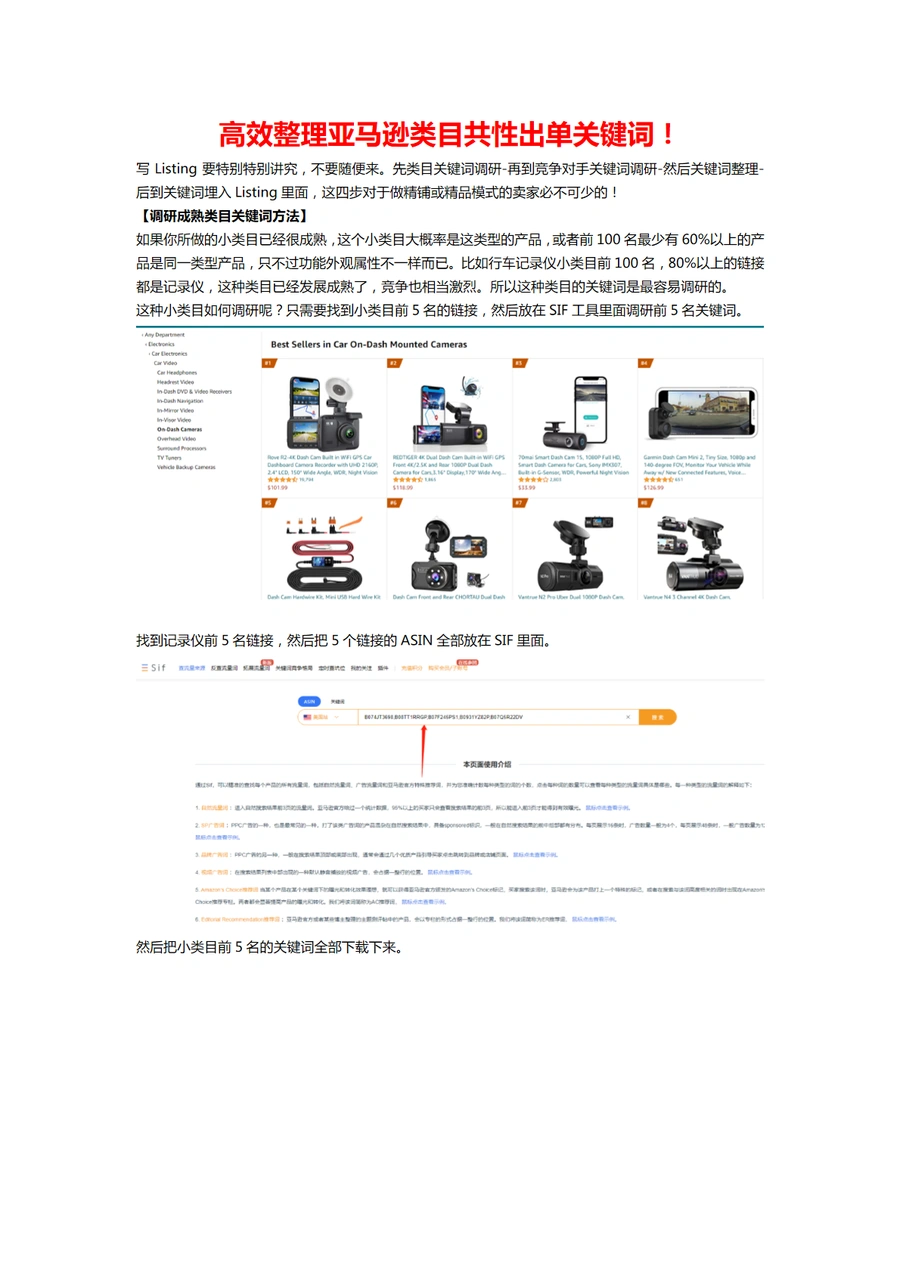亚马逊类目共性出单关键词高效整理指南-6页