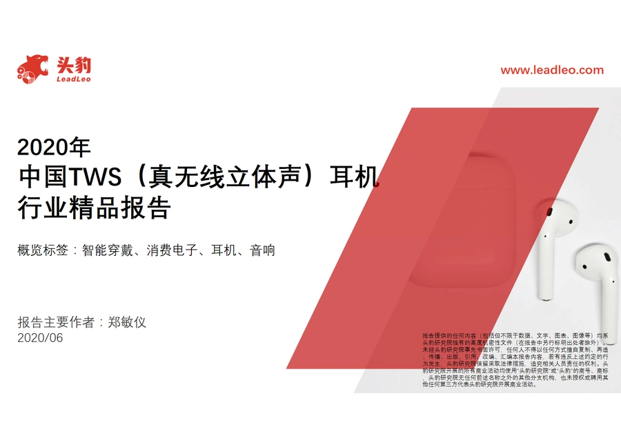 2020年中国TWS耳机行业精品报告-51页