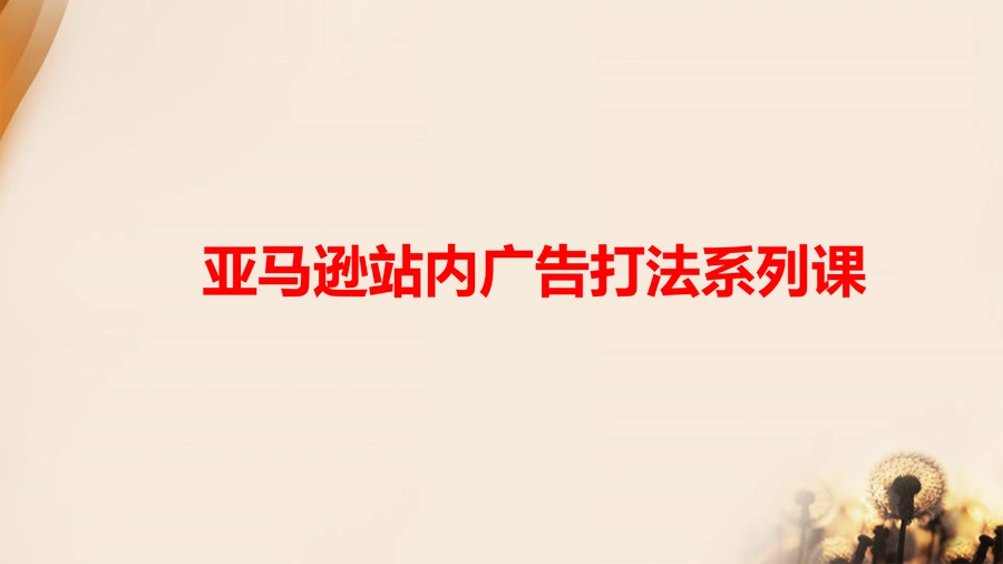 亚马逊站内广告打法课程-71页