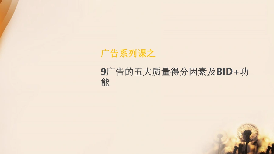 提高广告质量得分的五大关键因素及BID+功能详解-9页
