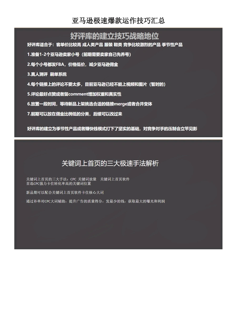 亚马逊极速爆款运作技巧汇总-6页