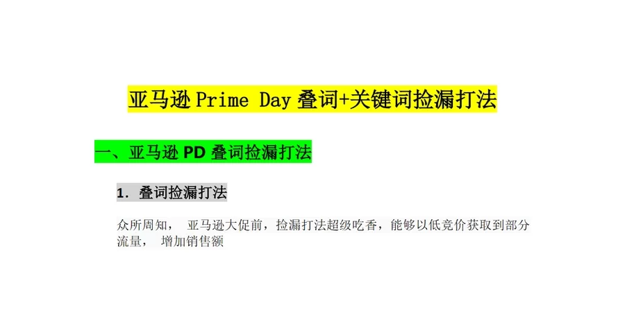 亚马逊Prime Day叠词与关键词捡漏打法指南-6页