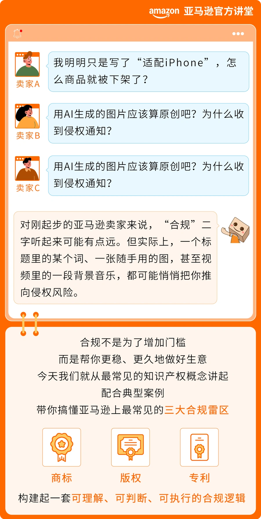 政策规则｜常见亚马逊合规误区解析：商标/版权/专利避坑指南