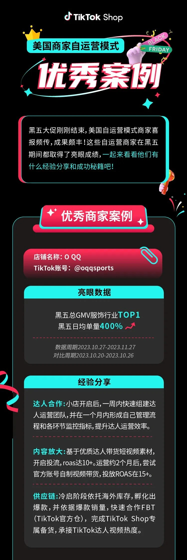 卖家故事｜TikTok Shop美国自运营商家黑五单量暴增400%方法论