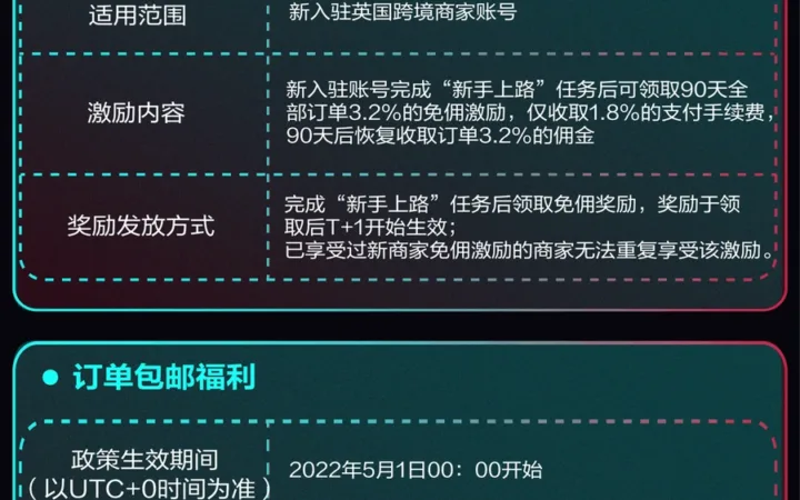 福利信息｜TikTok Shop英国站新商家激励：90天佣金全免+订单包邮（2022年5月）