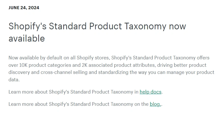 服务动态｜Shopify推出标准产品分类法 集成【10000+】类别助力跨渠道销售-文章封面图