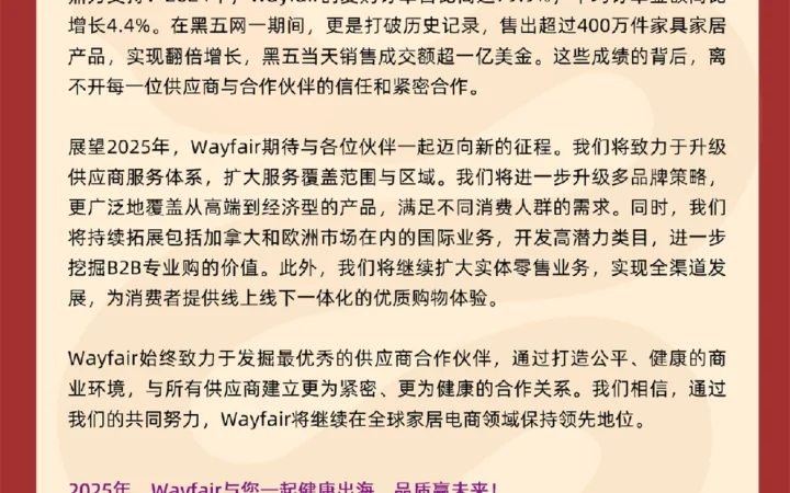 官方活动｜Wayfair新年祝福与入驻邀请 附官方社群交流渠道
