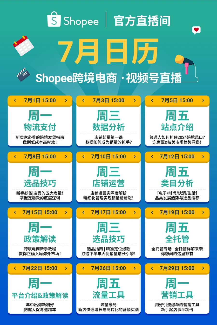 官方活动｜Shopee产业带出海多平台对接会东莞站 7月27日举办+7月20+场直播