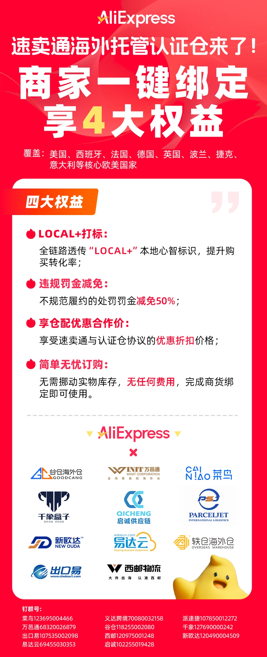 福利信息|速卖通海外托管认证仓上线 绑定享罚金减免【50%】+LOCAL+打标-文章封面图
