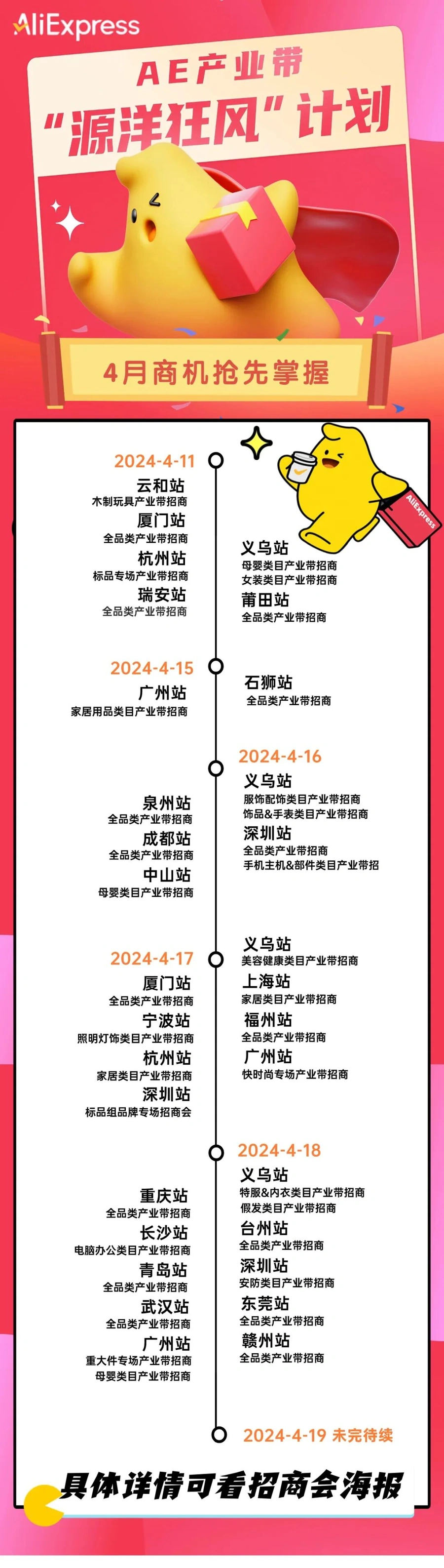 官方活动｜速卖通全国产业带招商会4月启动 多地线下对接源头好货