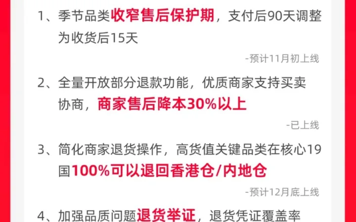 政策规则｜速卖通严打恶意退款 商家售后成本降【30%】 11-12月分阶段上线