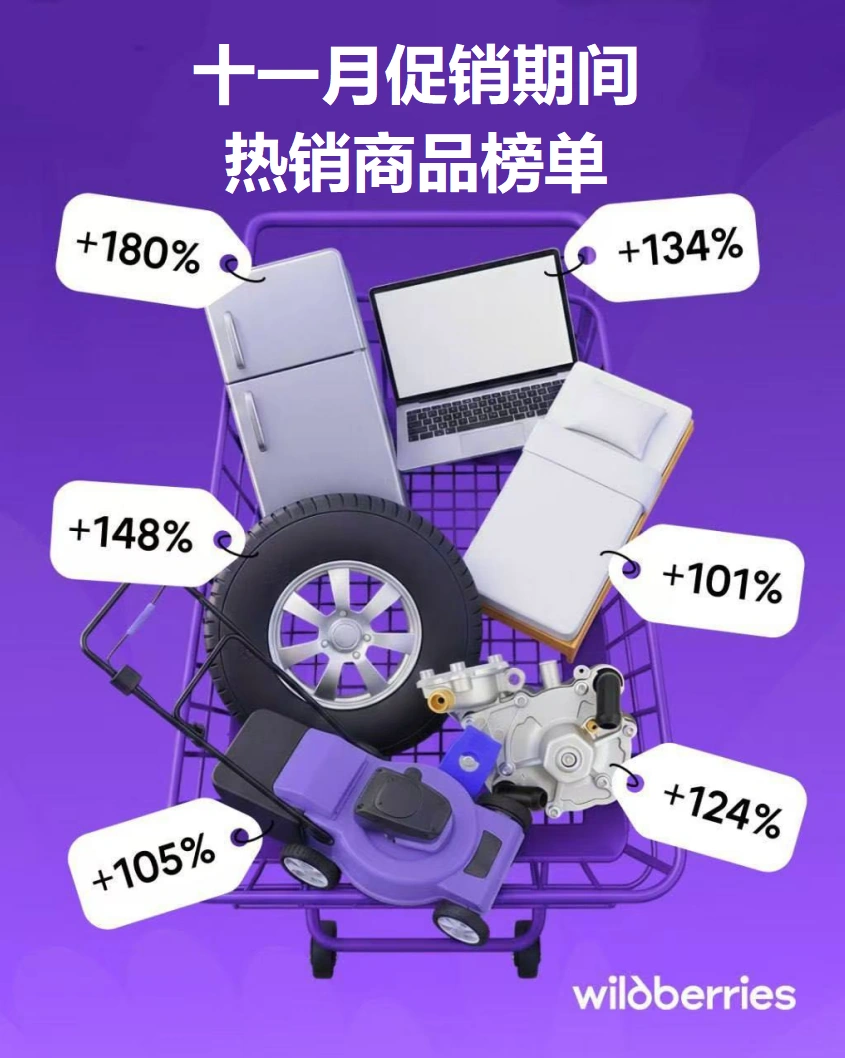 市场趋势｜Wildberries发布2025年11月大促战略指南：家电增长180%，月末高客单价商品需求激增