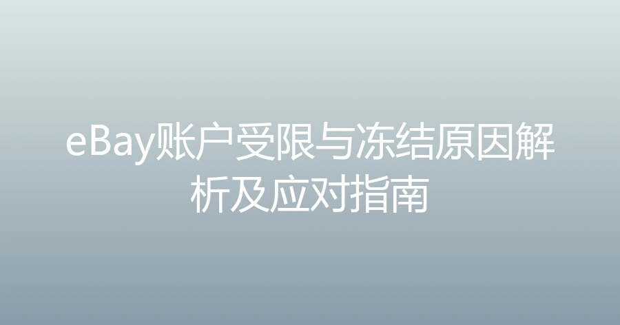 eBay账户受限与冻结原因解析及应对指南-1页