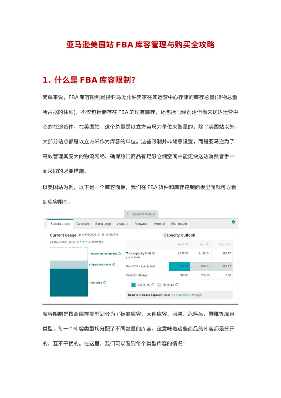 亚马逊美国站FBA库容管理与购买全攻略-22页-文章简介图