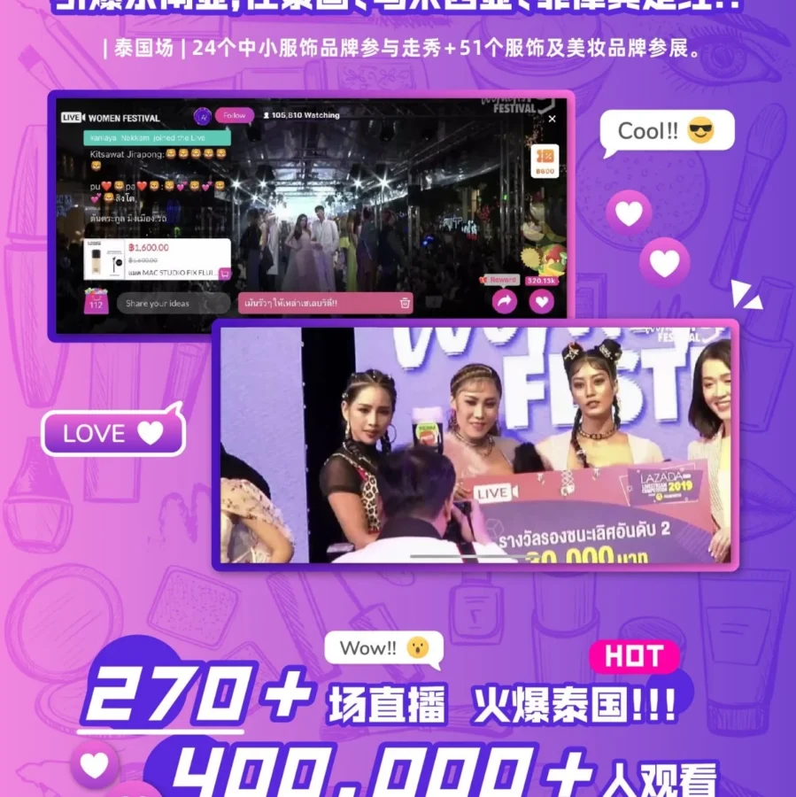 官方活动｜Lazada泰国站270场直播引爆东南亚消费新场景