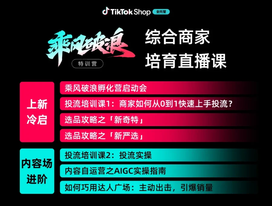 运营指导｜TikTok Shop全托管乘风破浪训练营第四期案例发布，全球爆品孵化方法论曝光-新闻简介插图