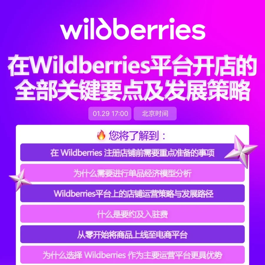 运营指导｜在Wildberries平台开店的关键要点与发展策略 1月29日-文章封面图