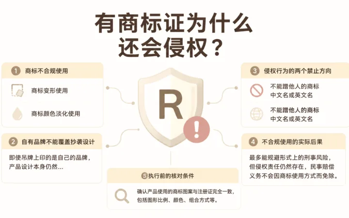 有商标证为什么还会侵权？ 文章主题框架图
