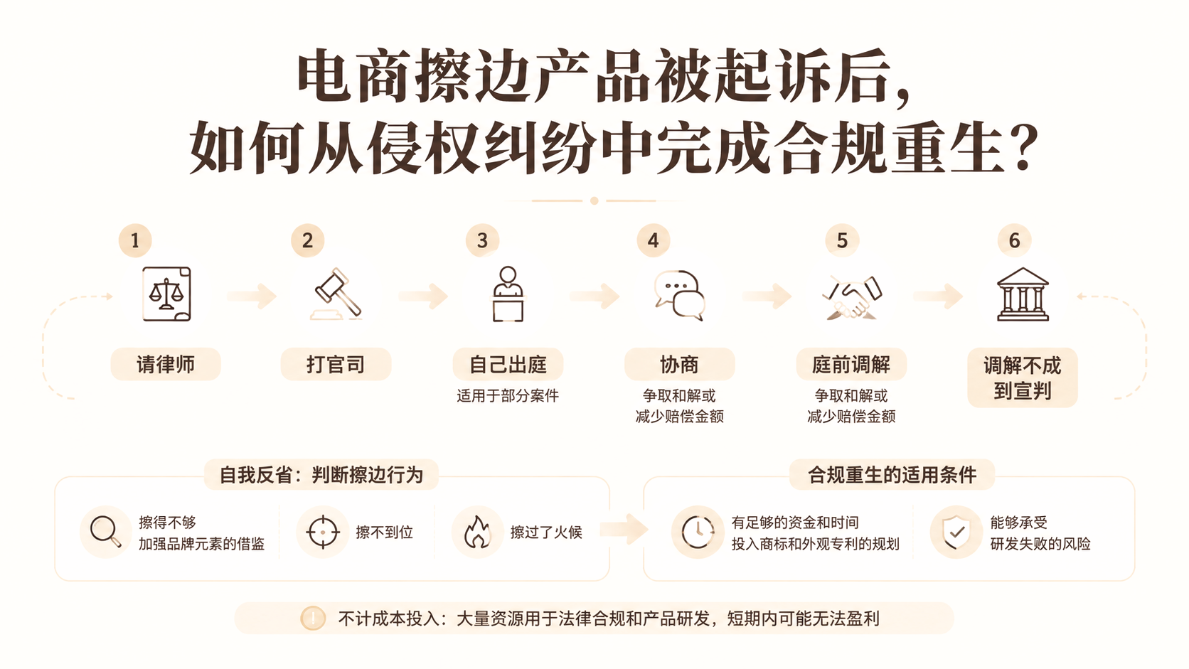 电商擦边产品被起诉后，如何从侵权纠纷中完成合规重生？ 文章主题框架图