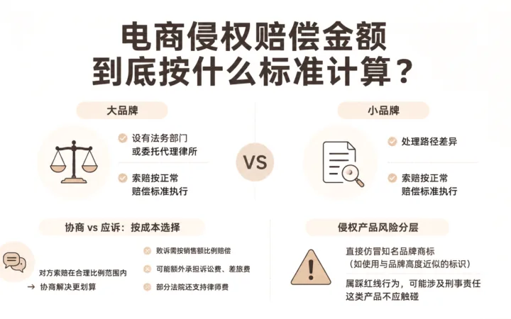 电商侵权赔偿金额到底按什么标准计算？ 文章主题框架图