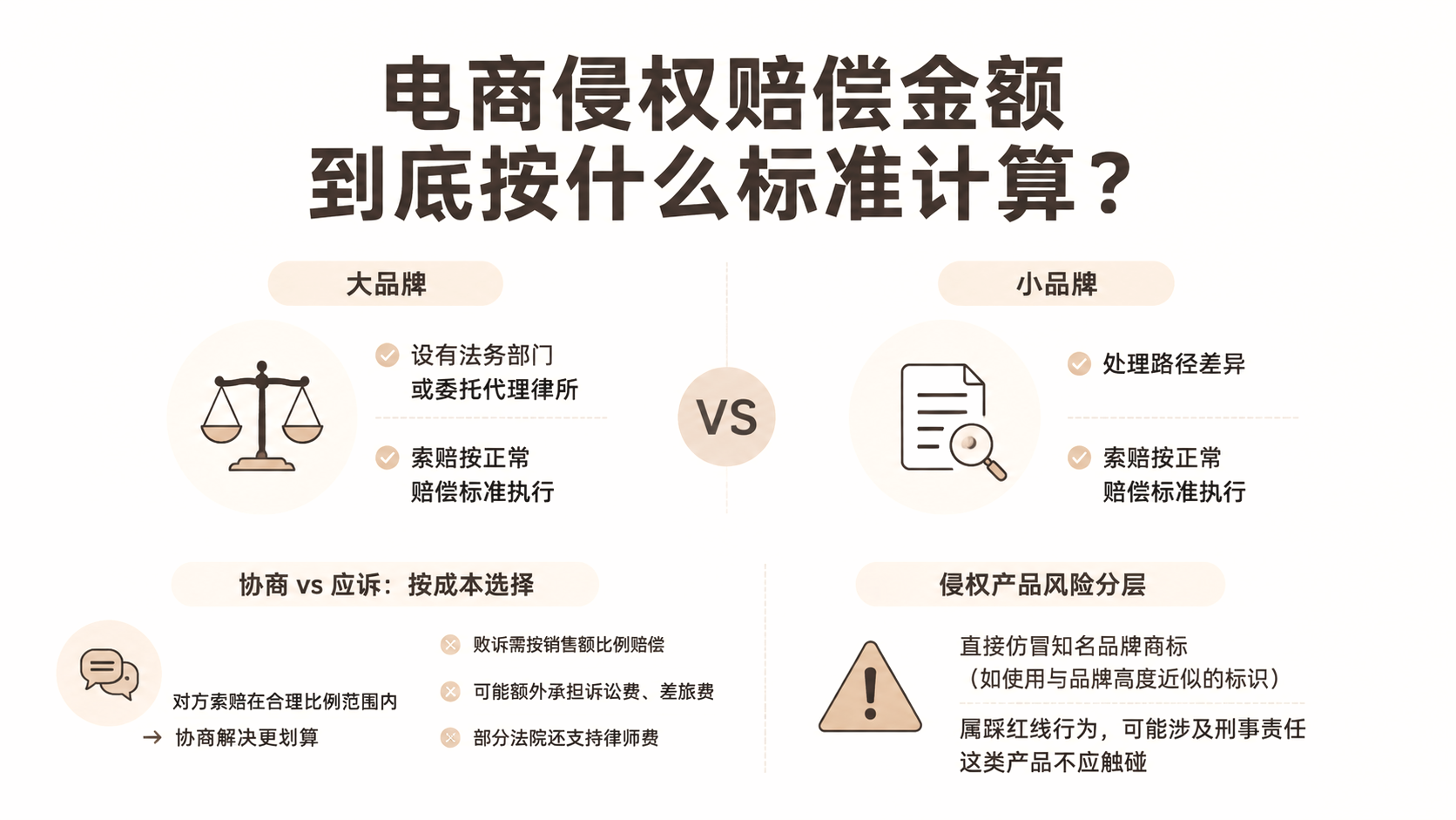 电商侵权赔偿金额到底按什么标准计算？ 文章主题框架图